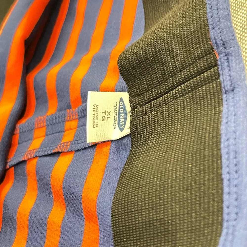 Old Navy Blue Orange Striped‎ Mini Skirt Stretch Bodycon XL